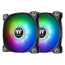 thermaltake曜越 Pure Duo 14 ARGB主板連動風扇 雙顆包裝, 140mm PWM風扇, CL-F116-PL14SW-A, 黑色, 1組