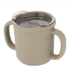 Edison 愛迪生 矽膠學習水杯 附杯蓋, 200ml, 白金矽膠，韓國製造, 米色, 1個