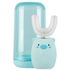 Luveta 樂唯他 U型牙套式兒童電動牙刷 1組, 變頻清潔, 溫柔按摩, 定頻潔淨, LUV-TB001BP, 粉藍小豬