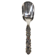 立體雕花茶勺, 不鏽鋼+銅合金材質, 長16cm, T12, 1支