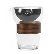 一體式旋轉過濾網玻璃茶杯 透明色 400ml, 1個