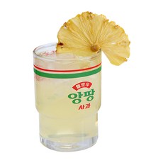 Cozy table 首爾牛奶 復古玻璃杯 Hello Apple 245毫升, 透明色 + 紅色 + 綠色, 1個