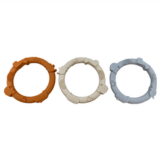 Loulou Lollipop 加拿大 固齒器 咬咬環 100%食品級矽膠, 矽膠固齒器 咬咬環 8cm, 莫蘭迪色, 1組