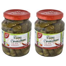 GUT&GÜNSTIG 辣味小黃瓜，傳統釀製，保留小黃瓜的爽脆口感，低熱量, 350g, 2罐