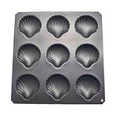 Cakeland 矽利康 9連式瑪德蓮扇貝蛋糕烤模 - 黑色 (約)270ml, 24.8 x 25.5 x 14cm, 1個