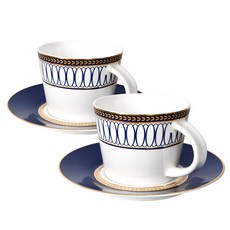 BELUZ casa 皇家雙人咖啡杯組, 1套, 藍色 + 白色