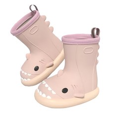 JAR 嚴選 可愛鯊魚兒童雨鞋 150mm 粉色, 1雙