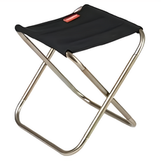 Naturehike 挪客 鋁合金折疊小凳子易野 NH17Z012-L, 黑色, 1個