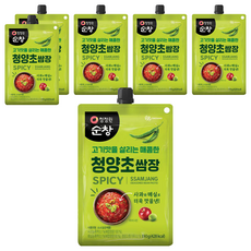 清淨園 Sunchang 擠擠傳統生菜包肉用醬 (辣味) 含青陽辣椒, 190g, 6包