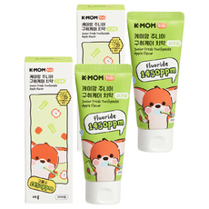 MOTHER-K K-MOM 植萃兒童蜂膠含氟牙膏 青蘋果星球 60g, 2條