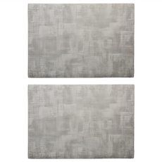 典雅復古雙面皮革墊 淺灰色 2個 餐桌墊/隔熱墊/防水墊