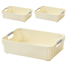 Polywise 翰庭 多點收納籃, 白色, 3個