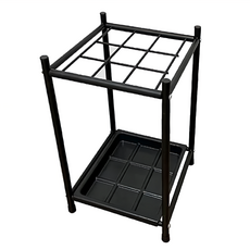 9格平面傘架 黑色 可拆卸滴水盤設計 居家玄關收納必備, 26 x 29 x 43.5cm, 1個