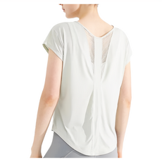 微孔透氣涼感科技運動罩衫 - 豆綠色 86%尼龍 6%滌綸 8%氨綸, XL(64cm)