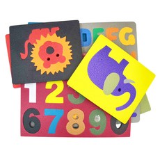 TWO BOO 二寶地墊 益智綜合拼圖組 包含英文字母 數字 幾何圖形 動物系列, 7片, 1組