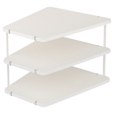 昌信生活 Franco角落收納架 三層, 白色, 1入