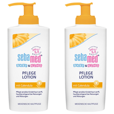 sebamed 施巴 金盞花活力乳液，維生素原B5修復，甜杏仁油深層滋潤，乳木果油天然保護膜，pH5.5乾燥敏弱適用, 200ml, 2瓶