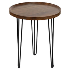 FAmILyLIFE 生活 木冶山居 Carmel鍛鑄圓形茶几 WO-011-WA 50cm 3.4kg, 胡桃木