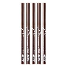 MERZY The First 超好畫眼線膠筆, 極細筆尖 輕鬆勾勒精準線條 防水防汗 持久不暈染, EG2 Chestnut, 5支