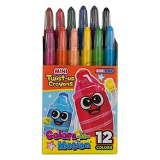 地球化學 GLOBE CHEMICAL 迷你伸縮蠟筆, 12色, 1個