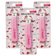 KAI 貝印 Hello Kitty 不銹鋼彎口指甲剪 M 9.1 x 1.9 x 1.6cm, 3個