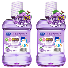Shallop 刷樂 兒童含氟漱口水 葡萄口味, 500ml, 2瓶