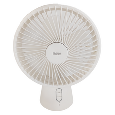 ikiiki 伊崎家電 香氛玩美燈桌扇，左右自動擺頭，Type-C 充電, IK-EF7404, 白色