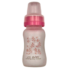 US baby 優生 真母感特護玻璃瓶, 120ml, 粉色, 1個