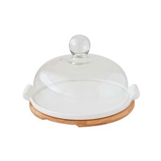 JUST HOME 品味生活10吋玻璃蛋糕盅, 透明玻璃罩, 防塵美觀, 單色, 1入