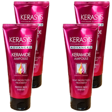 KERASYS 專業安瓶熱損護髮素 角蛋白神經醯胺 修護髮絲, 200ml, 4條