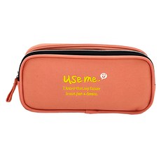 Sunny 三瑩文具 USE ME 純色系刺繡雙層燒餅包, 夾心筆袋 分類方便 容量更大, 粉色, 1個