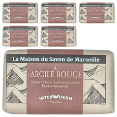 PURESENCE 樸香氛 法國馬賽皂之家 紅土香氛精油面膜皂, 天然保護成分, 清潔保養兩用, 125g, 6顆