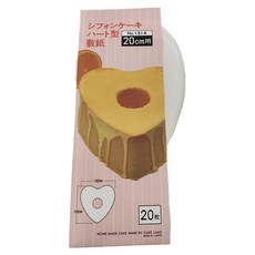 Cakeland 心形戚風蛋糕烘焙紙 20入 186x186mm, 白色, 1組