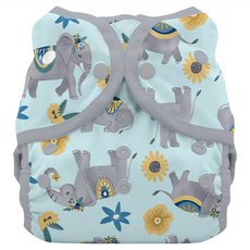 THIRSTIES 壓扣防水尿布兜 100% 聚酯纖維 TPU防水層 適用於1 (3-8kg), Elefantabulous, 1件