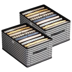 德利生活 鋼架款收納籃 千鳥格 無蓋9格, 2個