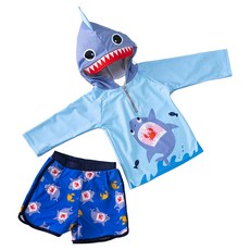 愛北鼻 男童長袖防曬泳衣