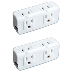 RONEVER 2 + 2座3轉2小壁插 ZPR-017, 98mm, 灰色, 2個