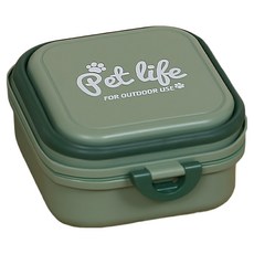 Pets Family 便攜式折疊寵物旅行餐具, 1個, 綠色