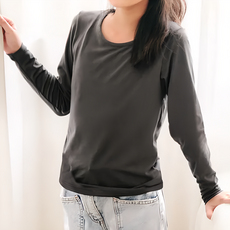 GIAT 吉亞特 兒童款 捍溫吸濕發熱衣 圓領款 台灣製, 110, 深灰