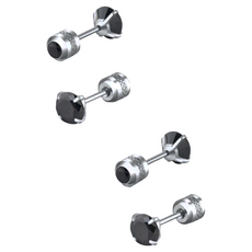 耀眼美人 簡潔大圓圈環鈦閃耀/鈦剛耳環, 2組