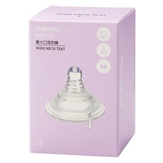 mammyshop 媽咪小站 母感體驗2.5 防脹氣奶瓶用奶嘴 寬大口徑 圓孔, 0歲以上, S, 3入, 1盒