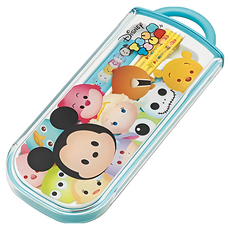 Skater Disney 迪士尼 米奇系列 三合一餐具組, 筷子 + 叉子 + 湯匙 + 盒, Blue, 1組