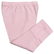 愛北鼻 中大童發熱褲 台灣製 110~115cm適用 13號 條紋 親膚 保暖 兒童內搭褲, 嫩粉