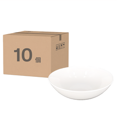 大同磁器 湯碗 9.5吋 - 純白陶瓷大湯碗 適用於湯麵、沙拉、家用餐桌, 白色, 10個