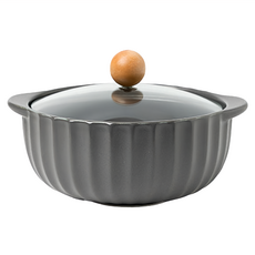 WORTH IT 渥思 莫蘭迪雙耳泡麵碗-質感灰 陶瓷碗 直徑15.8 x 高7.7cm, 1個