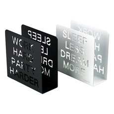 OPUS 東齊金工 一句話收納架 經典名言信件架 勵志文具 餐巾架 LE-SL20 1組, 黑色 + 白色