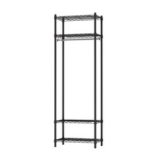 KI WISH 居家生活 輕型4層衣櫥架 附吊衣桿, 黑色