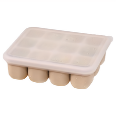 monee 白金矽膠 副食品分裝盒 148 x 128 x 43mm 12格, 奶茶色, 30ml, 1個