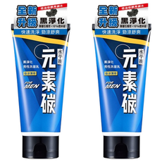 水平衡 元素碳男性洗面乳 黑曜石精萃 微米碳結構 深層淨化, 100g, 2條