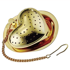 SALUS 佐藤金屬 懸掛式濾茶器 愛心古典金, 57 x 45 x 23mm, 1個